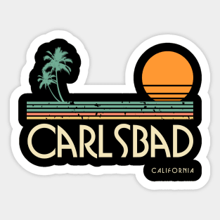 Carlsbad California Sunset and Palm Trees Sticker